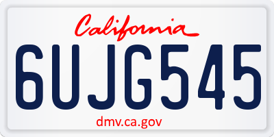 CA license plate 6UJG545