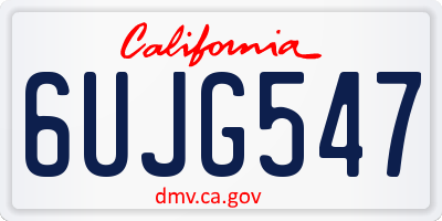 CA license plate 6UJG547