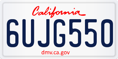 CA license plate 6UJG550