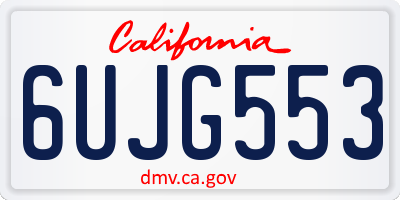 CA license plate 6UJG553