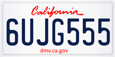 CA license plate 6UJG555