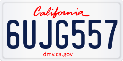 CA license plate 6UJG557