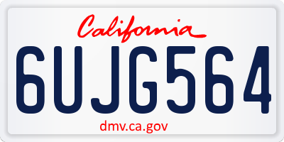 CA license plate 6UJG564