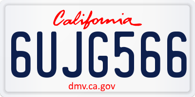 CA license plate 6UJG566