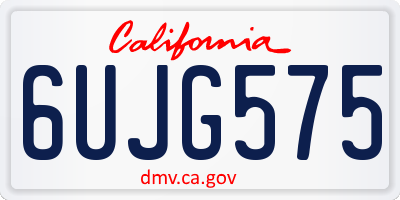CA license plate 6UJG575