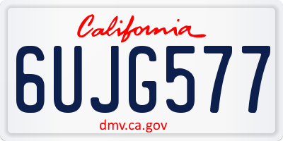 CA license plate 6UJG577