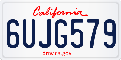 CA license plate 6UJG579