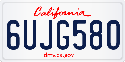 CA license plate 6UJG580
