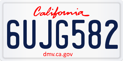 CA license plate 6UJG582