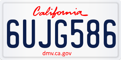 CA license plate 6UJG586