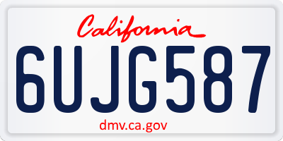 CA license plate 6UJG587