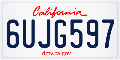 CA license plate 6UJG597