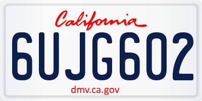 CA license plate 6UJG602