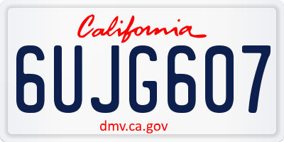 CA license plate 6UJG607