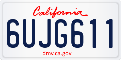 CA license plate 6UJG611