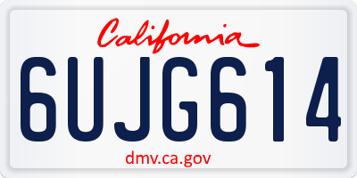 CA license plate 6UJG614