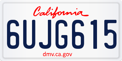 CA license plate 6UJG615