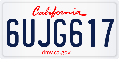 CA license plate 6UJG617