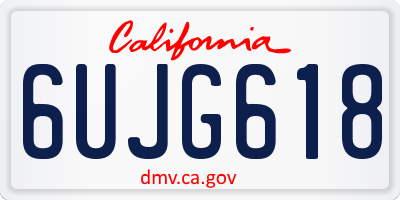 CA license plate 6UJG618