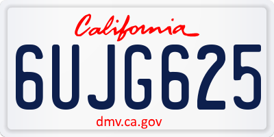 CA license plate 6UJG625