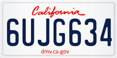 CA license plate 6UJG634