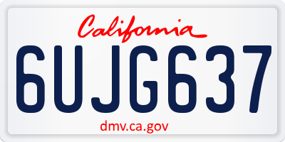CA license plate 6UJG637
