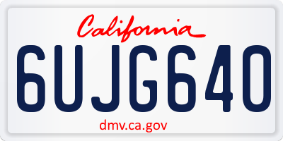 CA license plate 6UJG640