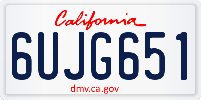 CA license plate 6UJG651
