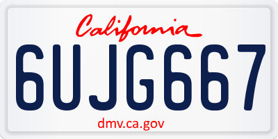 CA license plate 6UJG667