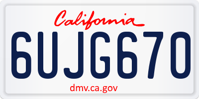 CA license plate 6UJG670
