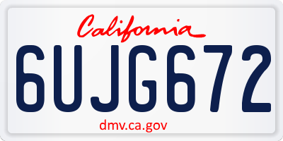 CA license plate 6UJG672