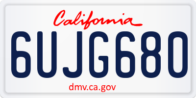 CA license plate 6UJG680