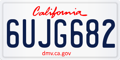 CA license plate 6UJG682
