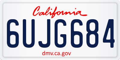 CA license plate 6UJG684
