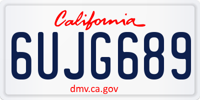 CA license plate 6UJG689