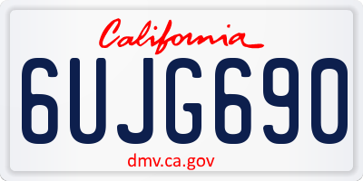 CA license plate 6UJG690