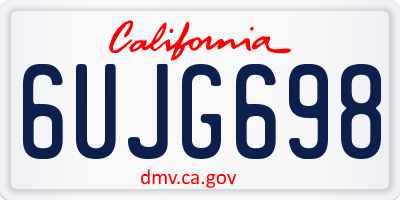 CA license plate 6UJG698