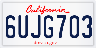 CA license plate 6UJG703