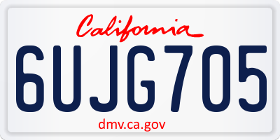 CA license plate 6UJG705
