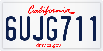 CA license plate 6UJG711