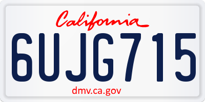 CA license plate 6UJG715