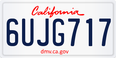 CA license plate 6UJG717