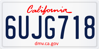 CA license plate 6UJG718