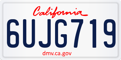 CA license plate 6UJG719