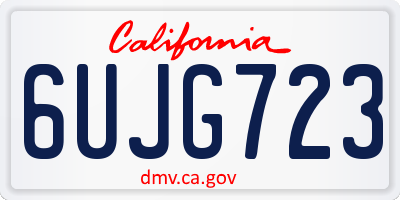 CA license plate 6UJG723