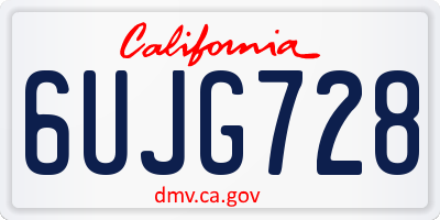 CA license plate 6UJG728