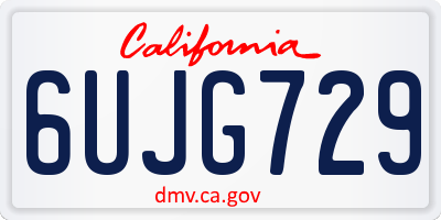 CA license plate 6UJG729