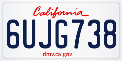 CA license plate 6UJG738