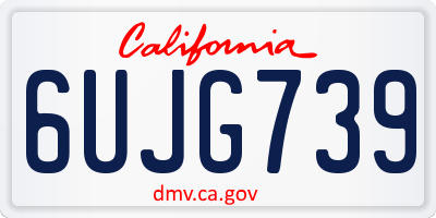CA license plate 6UJG739