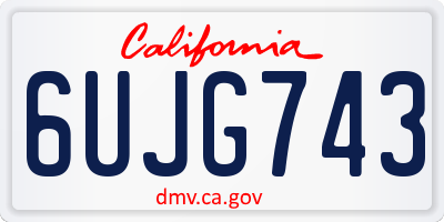 CA license plate 6UJG743